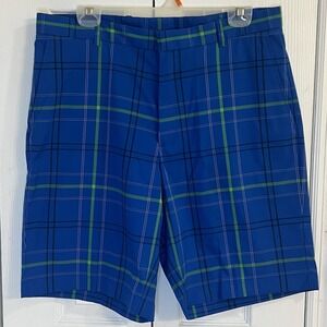 ✨Walter Hagen Performance Golf Shorts Men's‎ Sz 34 Blue Plaid Checks